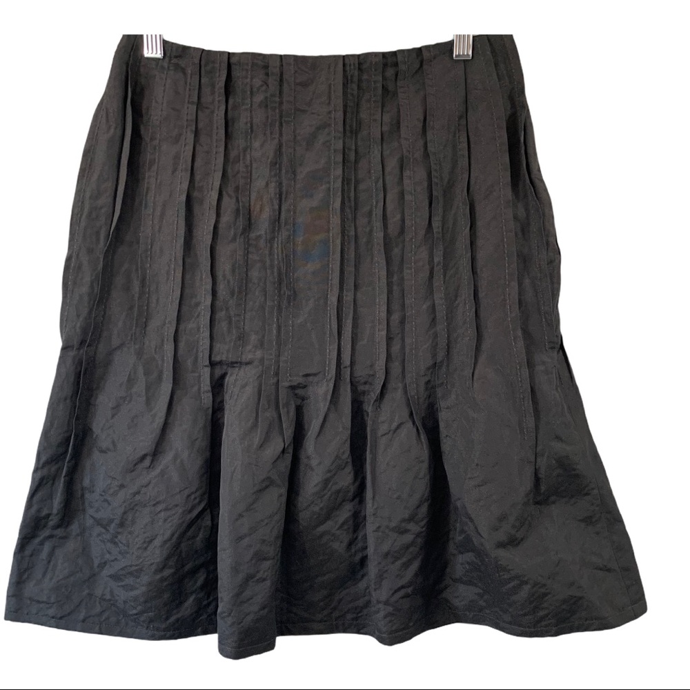 NWT BCBGMaxAzria Black Fit & Flare Pleated Skirt